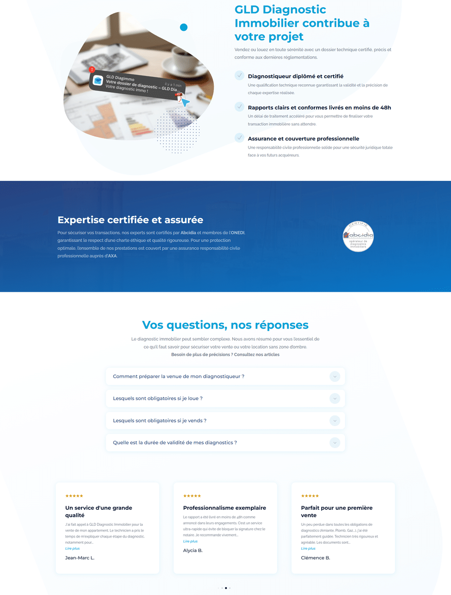 Page web client